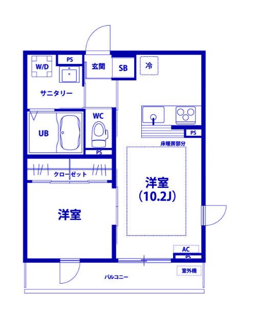 リブリ・LUCE(1LDK/1階)の間取り写真