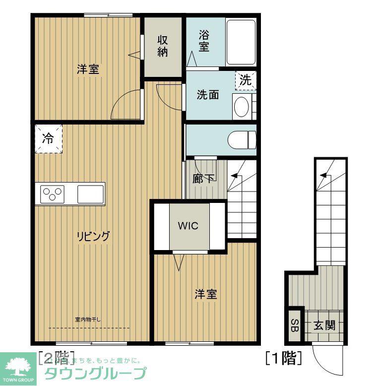 サニーコート(2LDK/2階)の間取り写真