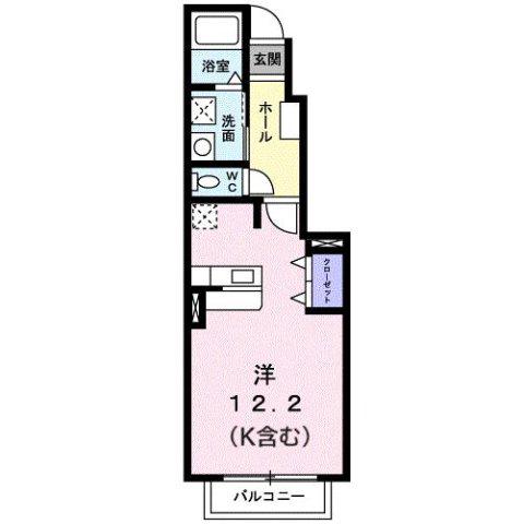 ファブリックYAMA(ワンルーム/1階)の間取り写真