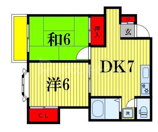 ストークハイツMA(2DK/1階)の間取り写真