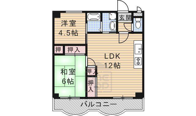 ハイツ香花園(2LDK/2階)の間取り写真