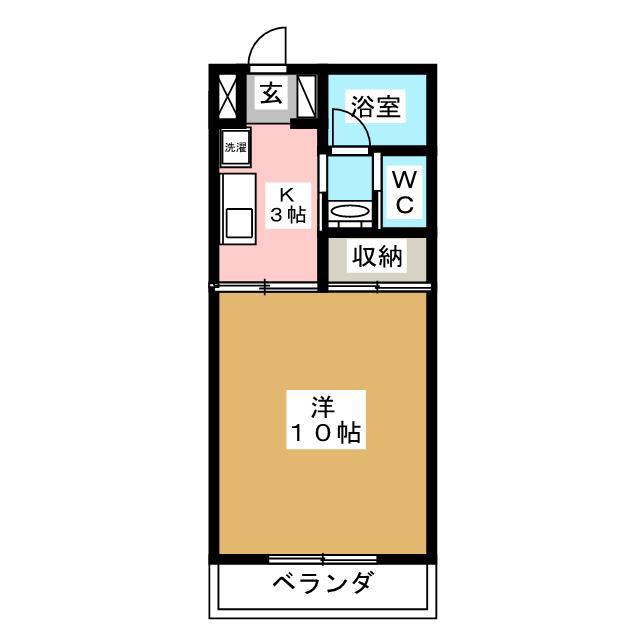 プレジデント穂高(1K/3階)の間取り写真