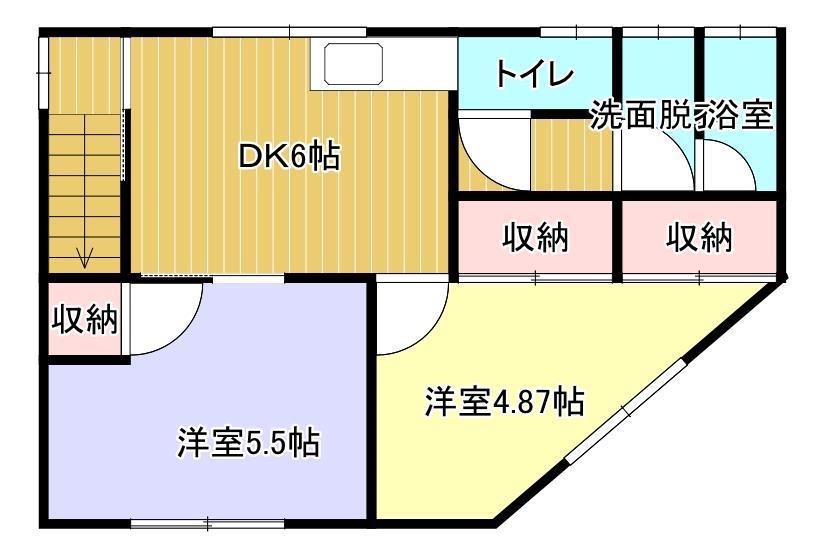 イトウアパート(2DK/2階)の間取り写真