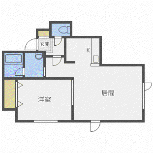 オレンジハイツII(1LDK/1階)の間取り写真