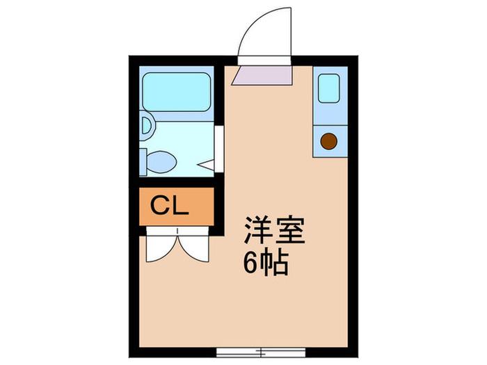 コーポスカイ(ワンルーム/2階)の間取り写真