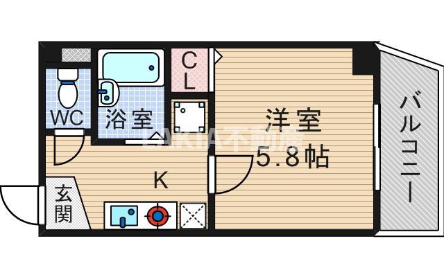 ブランドール本田(1K/5階)の間取り写真