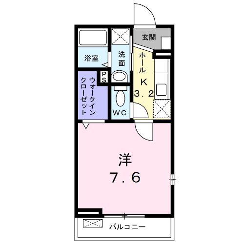エクレール朝日(1K/2階)の間取り写真