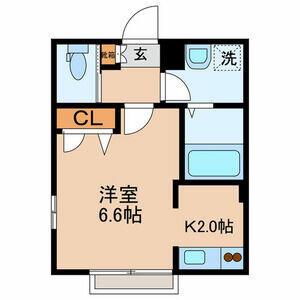 K-神楽坂(1K/2階)の間取り写真