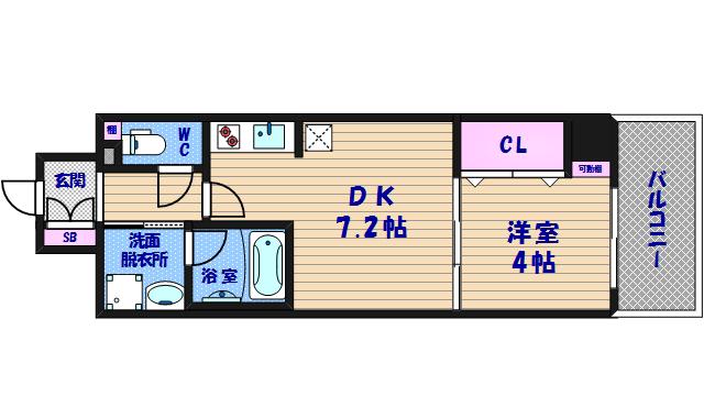 レオンコンフォート本町東II(1DK/7階)の間取り写真