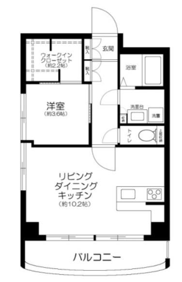 メゾン鳳月(1LDK/3階)の間取り写真