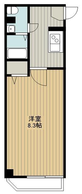 ヒルズ東町(1K/1階)の間取り写真