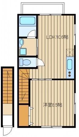 THE OWL HOUSE(1LDK/2階)の間取り写真