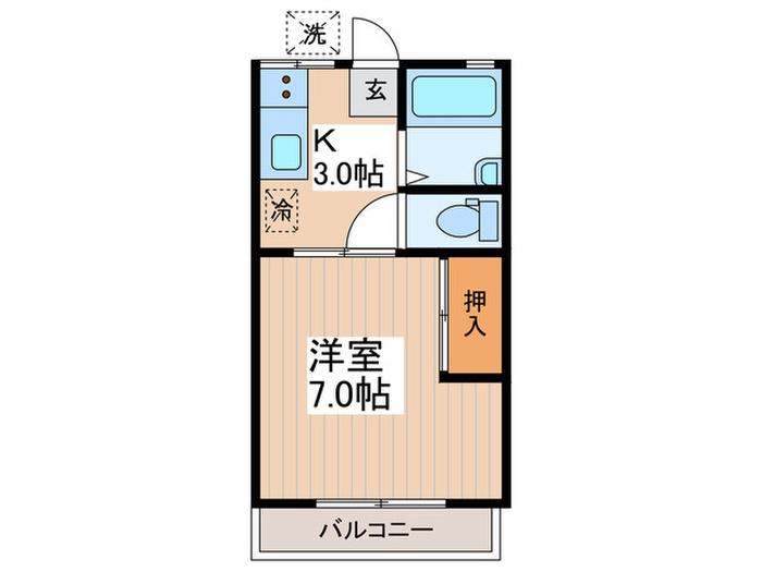 グリーンハイツ(1K/2階)の間取り写真