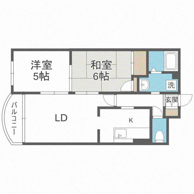 パストラル平岸(2LDK/3階)の間取り写真