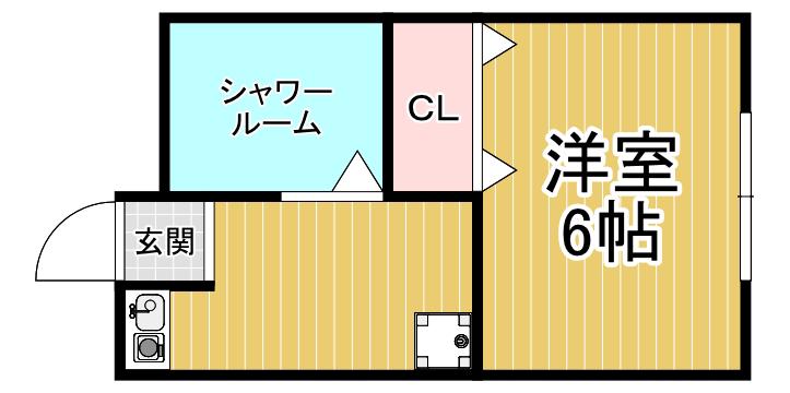 M・Tビル(1K/1階)の間取り写真