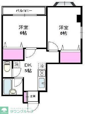 YMO弦巻(2DK/2階)の間取り写真
