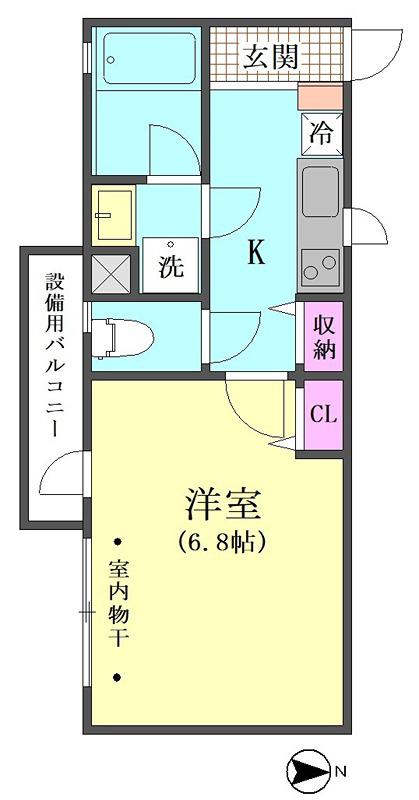 ライジングサン武蔵小山(1K/3階)の間取り写真
