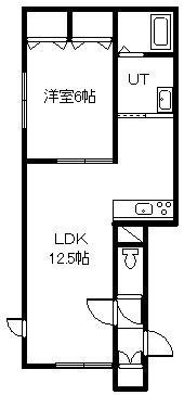 Gクレフ 右棟(1LDK/1階)の間取り写真