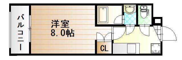 ロアール榎町(1K/9階)の間取り写真