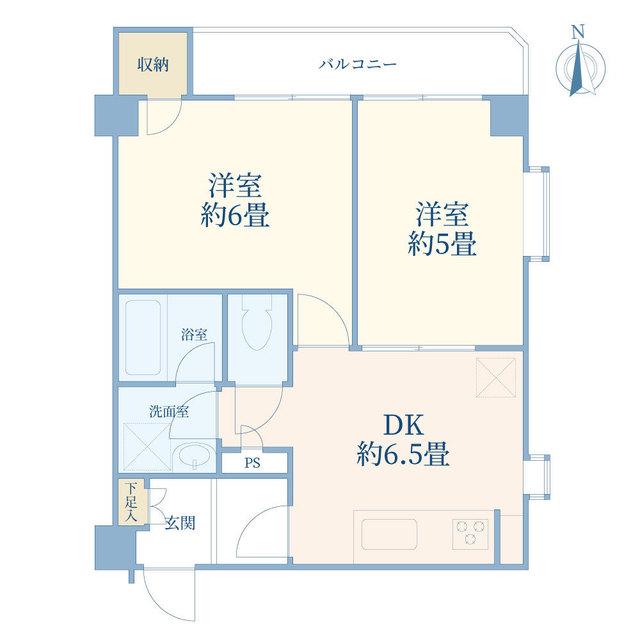 メイゾン西麻布(2DK/3階)の間取り写真