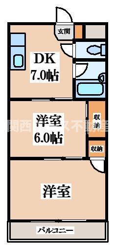 サンコート小澤(2DK/4階)の間取り写真