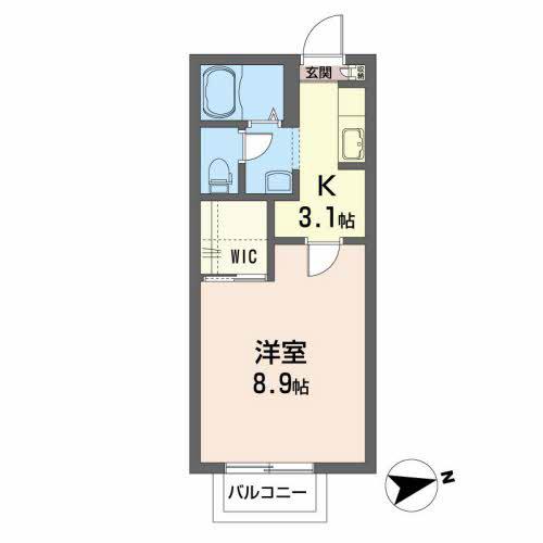 コリーヌ(1K/2階)の間取り写真