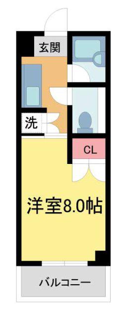エルヴィゴール北口(1K/3階)の間取り写真