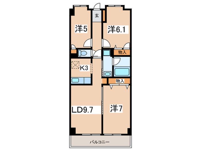 GRAND DWELLER(3LDK/2階)の間取り写真