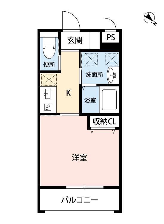 PRIMINOUS (1K/2階)の間取り写真
