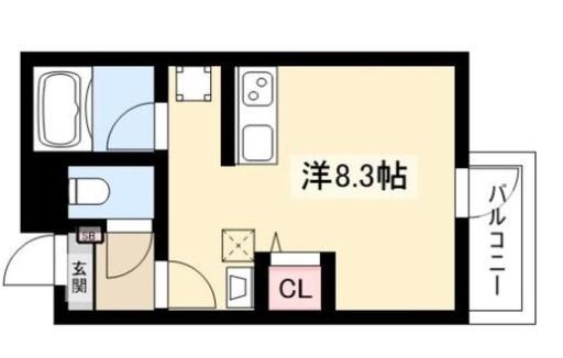SUCCESSVI(ワンルーム/3階)の間取り写真