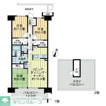 ザ・レジデンス千葉ニュータウン中央壱番館(3LDK/13階)の間取り写真