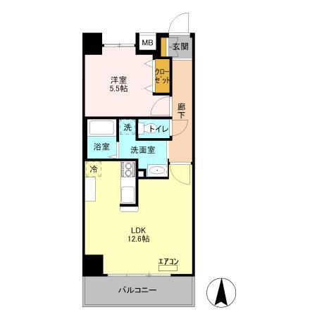 RIOGRAND(1LDK/5階)の間取り写真