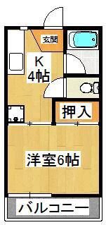 フォーブルイシイB(1K/2階)の間取り写真