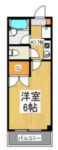 日神パレステージ玉川上水(1K/3階)の間取り写真