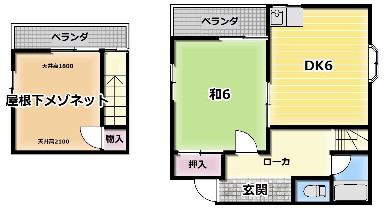 ハイム パート8(2DK/3階)の間取り写真