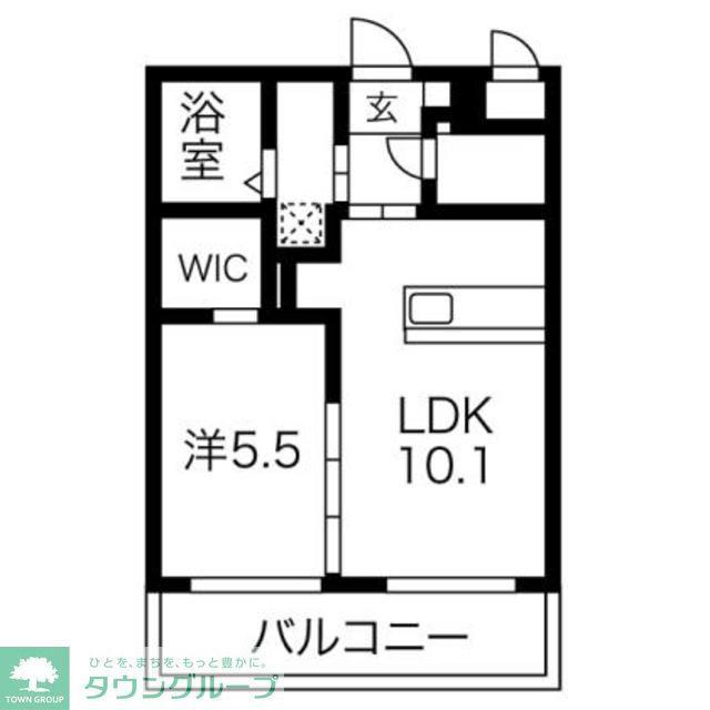 クレセール小川町(1LDK/1階)の間取り写真