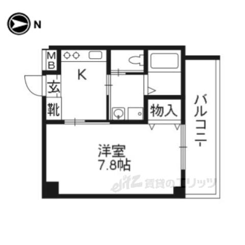 エリート調子(1K/4階)の間取り写真