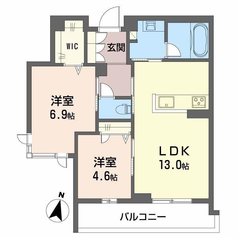 プライムフェルトII(2LDK/3階)の間取り写真