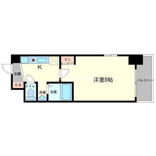 レジデア西本町(1K/10階)の間取り写真