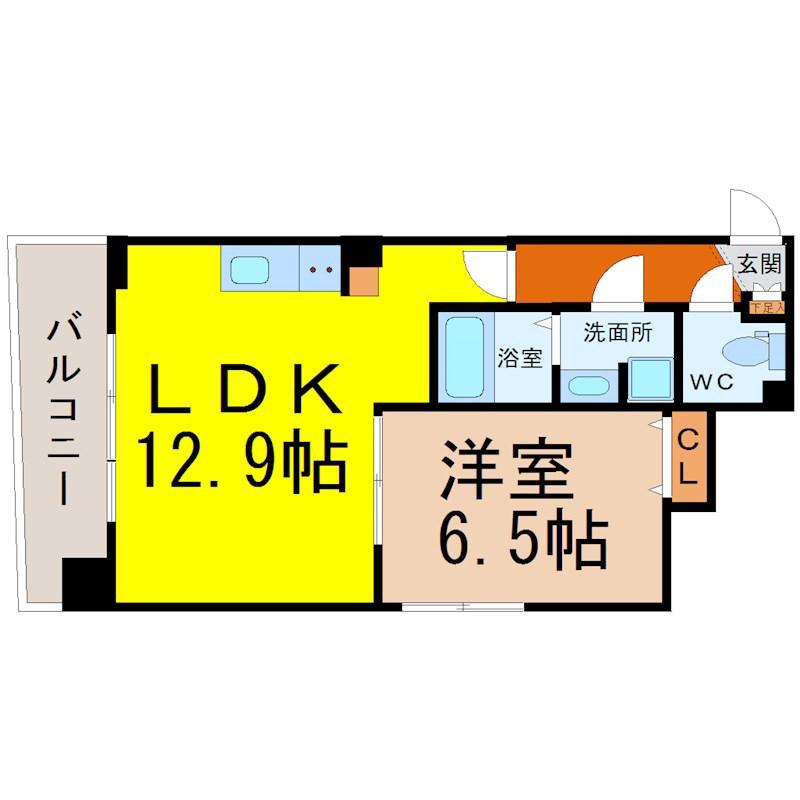 LA FACADE(1LDK/10階)の間取り写真