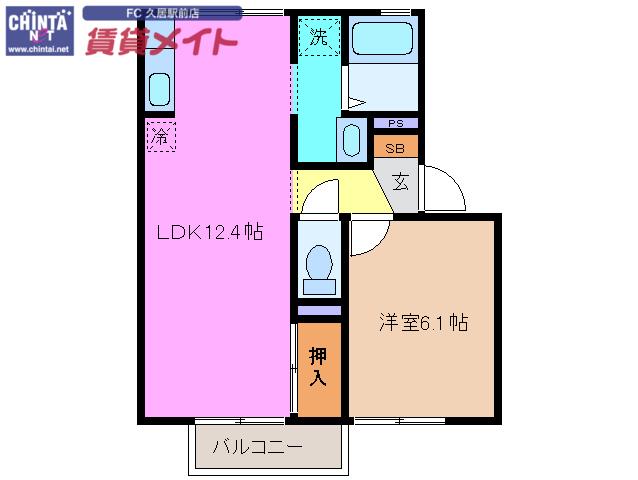 パストラル(1LDK/2階)の間取り写真