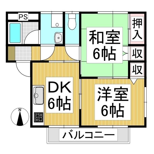 メゾン潤(2DK/1階)の間取り写真