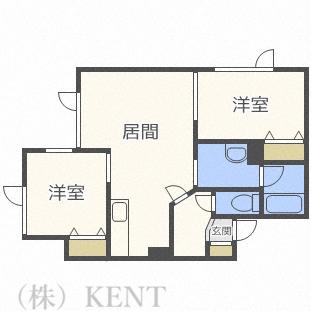 プレゼンス八軒(2LDK/3階)の間取り写真