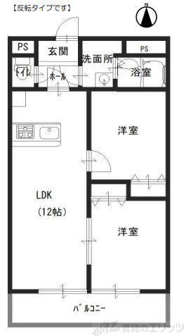 サンメゾンIII(2LDK/2階)の間取り写真