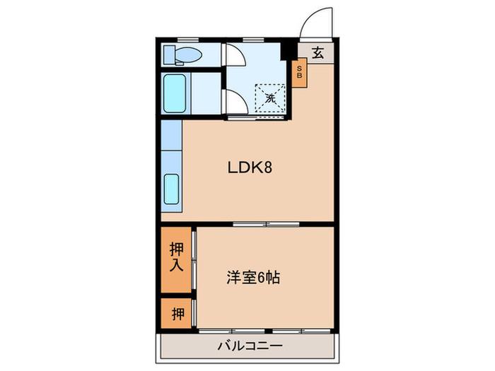 西大久保イレブン(1LDK/3階)の間取り写真