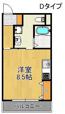 RE-LIFE阪南(ワンルーム/1階)の間取り写真