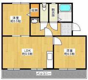 コンチェルト東合川I(2LDK/1階)の間取り写真