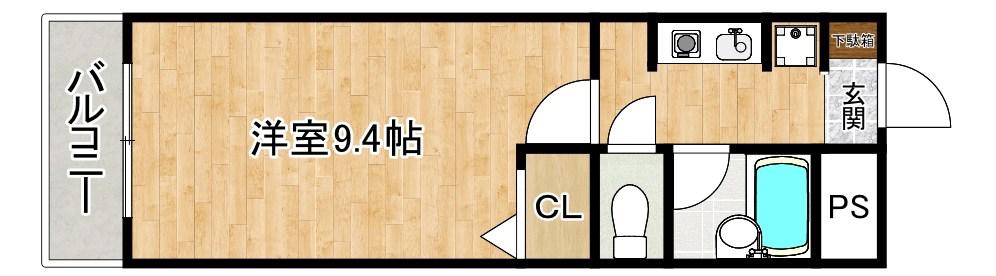 朝日プラザ小倉片野II(1K/6階)の間取り写真