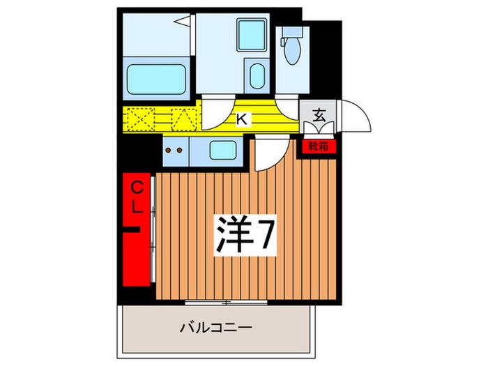 パインツリー(1K/1階)の間取り写真