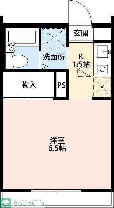 メゾンボヌール菊名B棟(1K/2階)の間取り写真